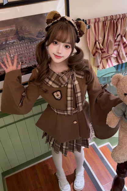 Lolita Outerwear - Chestnut Sea Salt, 2 Colors, Sweet Style, Bow Detail, Ruffled - additional product view 3
