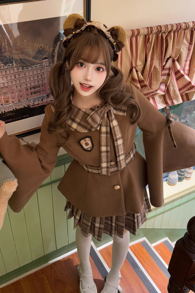 Lolita Outerwear - Chestnut Sea Salt, 2 Colors, Sweet Style, Bow Detail, Ruffled - additional product view 4