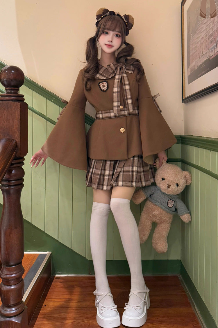 Lolita Outerwear - Chestnut Sea Salt, 2 Colors, Sweet Style, Bow Detail, Ruffled - additional product view 5