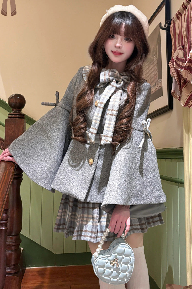Lolita Outerwear - Chestnut Sea Salt, 2 Colors, Sweet Style, Bow Detail, Ruffled - additional product view 6
