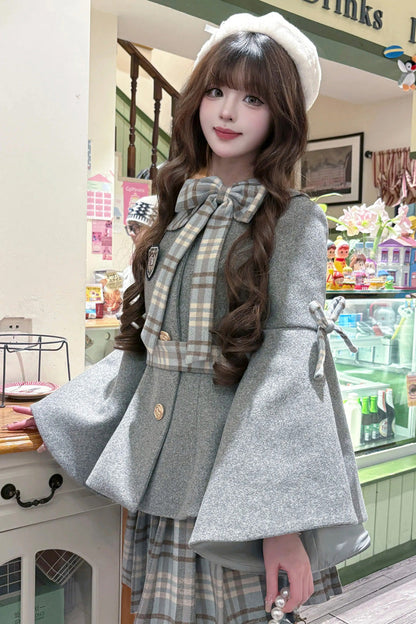 Lolita Outerwear - Chestnut Sea Salt, 2 Colors, Sweet Style, Bow Detail, Ruffled - additional product view 7