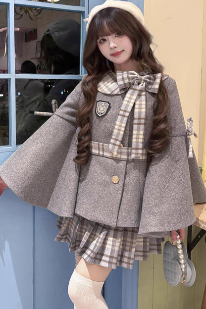 Lolita Outerwear - Chestnut Sea Salt, 2 Colors, Sweet Style, Bow Detail, Ruffled - additional product view 9