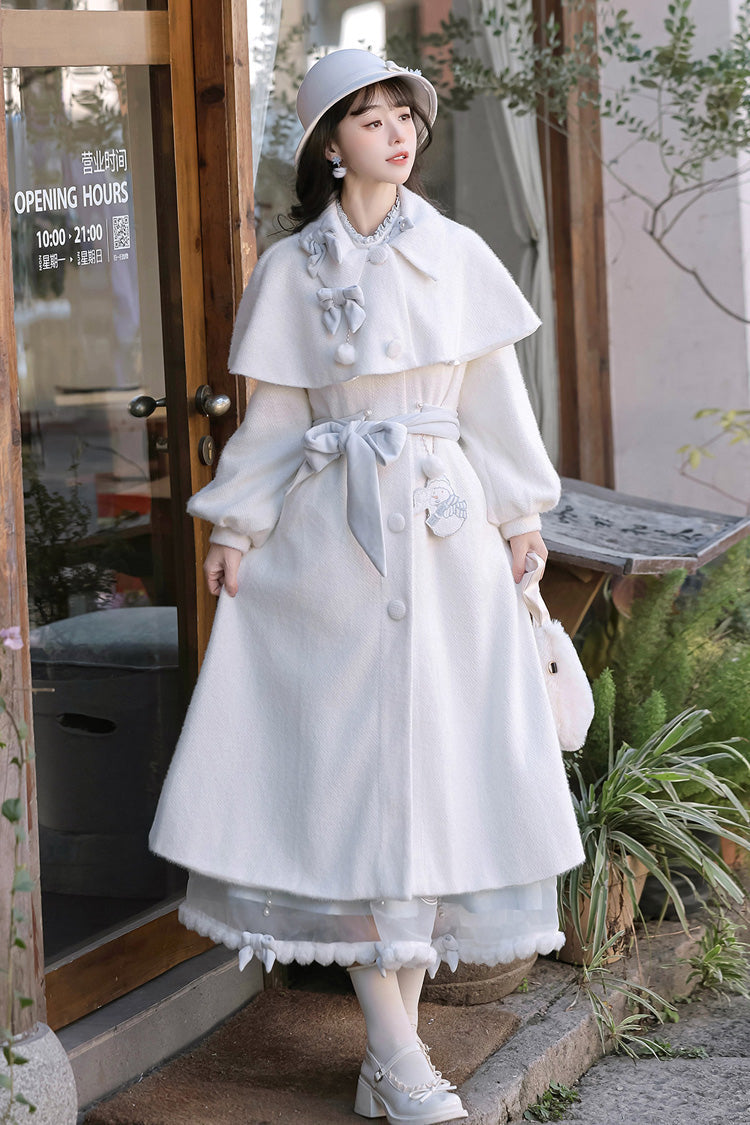 Lolita Outerwear - Sunny Sky Snow Doll, 2 Colors, Bow Detail, Embroidered, Long Sleeves - additional product view 2