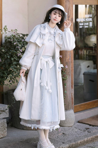 Lolita Outerwear - Sunny Sky Snow Doll, 2 Colors, Bow Detail, Embroidered, Long Sleeves - additional product view 4