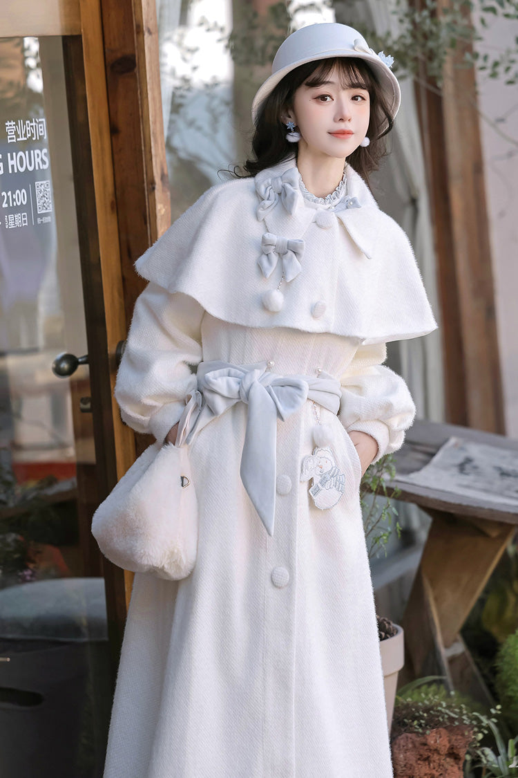 Lolita Outerwear - Sunny Sky Snow Doll, 2 Colors, Bow Detail, Embroidered, Long Sleeves - additional product view 5