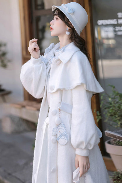 Lolita Outerwear - Sunny Sky Snow Doll, 2 Colors, Bow Detail, Embroidered, Long Sleeves - additional product view 6