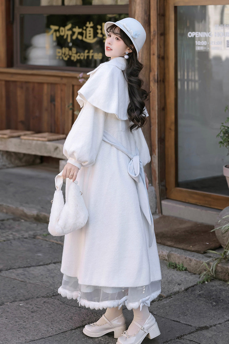Lolita Outerwear - Sunny Sky Snow Doll, 2 Colors, Bow Detail, Embroidered, Long Sleeves - additional product view 8