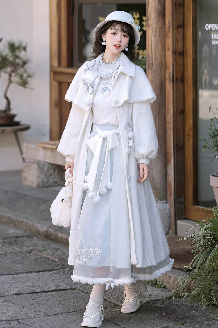 Lolita Outerwear - Sunny Sky Snow Doll, 2 Colors, Bow Detail, Embroidered, Long Sleeves - additional product view 9