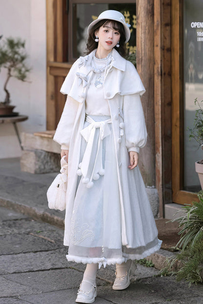 Lolita Outerwear - Sunny Sky Snow Doll, 2 Colors, Bow Detail, Embroidered, Long Sleeves - additional product view 9