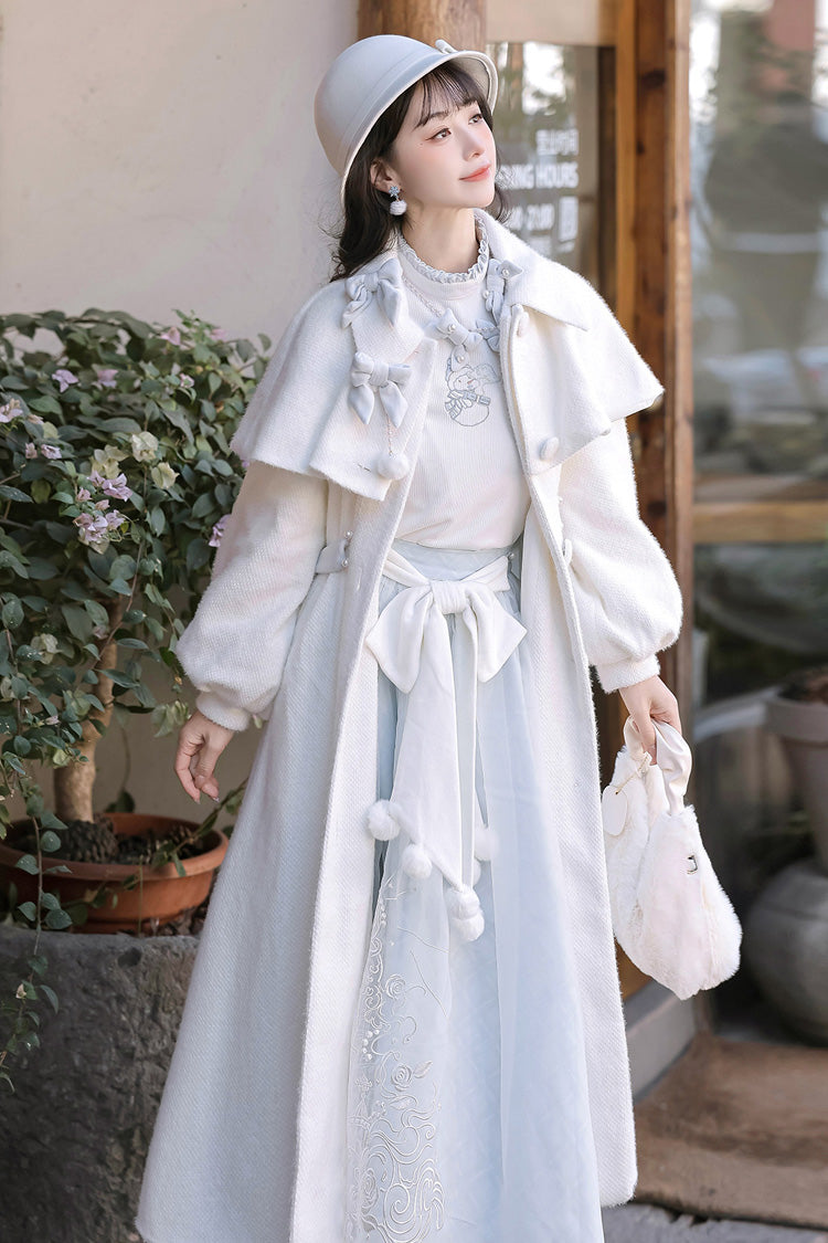 Lolita Outerwear - Sunny Sky Snow Doll, 2 Colors, Bow Detail, Embroidered, Long Sleeves - additional product view 11
