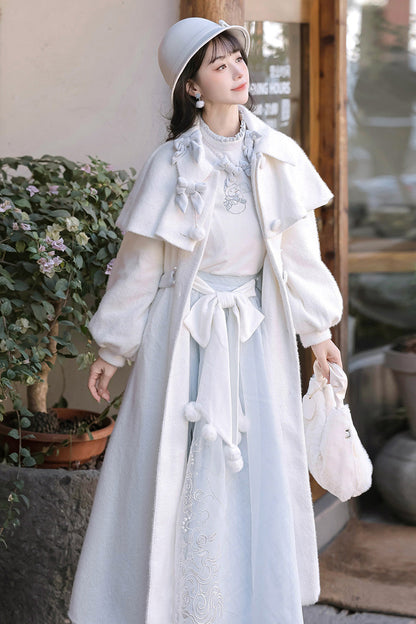 Lolita Outerwear - Sunny Sky Snow Doll, 2 Colors, Bow Detail, Embroidered, Long Sleeves - additional product view 11