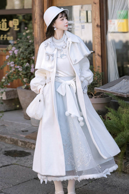 Lolita Outerwear - Sunny Sky Snow Doll, 2 Colors, Bow Detail, Embroidered, Long Sleeves - additional product view 12