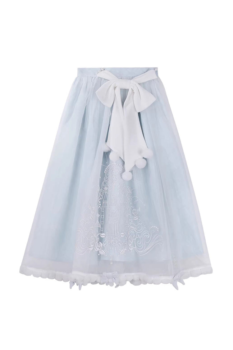 Lolita Outerwear - Sunny Sky Snow Doll, 2 Colors, Bow Detail, Embroidered, Long Sleeves - S Skirt / M Skirt / L Skirt option