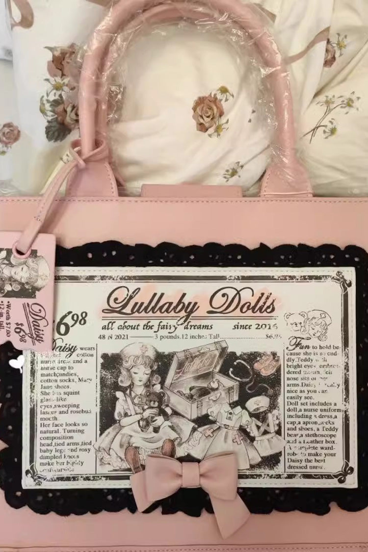 Lolita Shoulder Bag - Antique Doll Wall Print, Pink, Sweet Style, Printed - additional product view 5