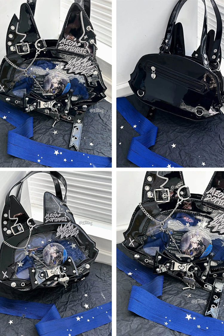 Lolita Shoulder Bag - Cat Ears, 9 Colors, Printed, Gothic Style, Bow Detail - additional product view 3