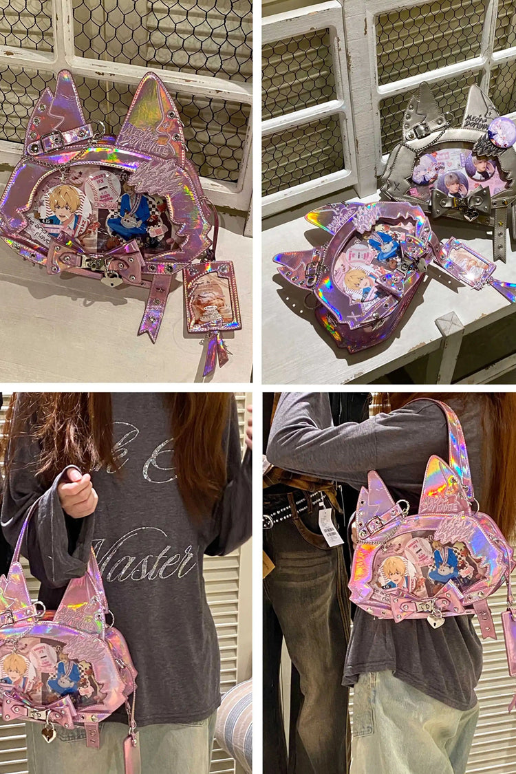 Lolita Shoulder Bag - Cat Ears, 9 Colors, Printed, Gothic Style, Bow Detail - additional product view 6