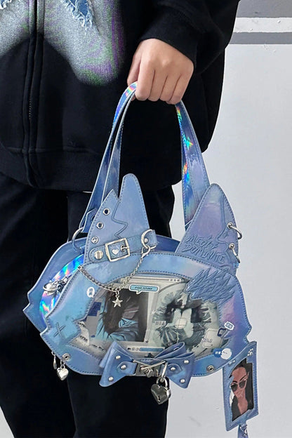 Lolita Shoulder Bag - Cat Ears, 9 Colors, Printed, Gothic Style, Bow Detail - additional product view 13