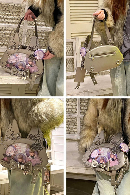 Lolita Shoulder Bag - Cat Ears, 9 Colors, Printed, Gothic Style, Bow Detail - additional product view 21