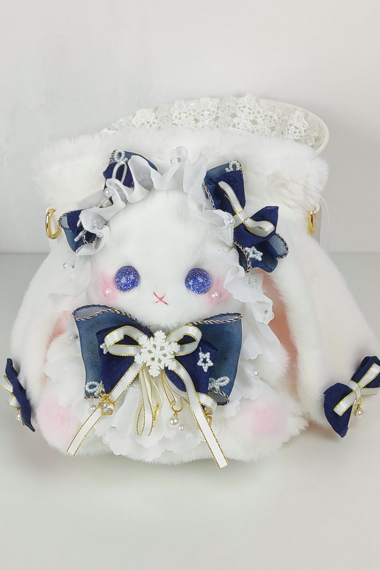 Lolita Shoulder Bag - Drawstring Crossbody, 10 Colors, Sweet Style, Bow Detail - One-Size Dark-Blue option