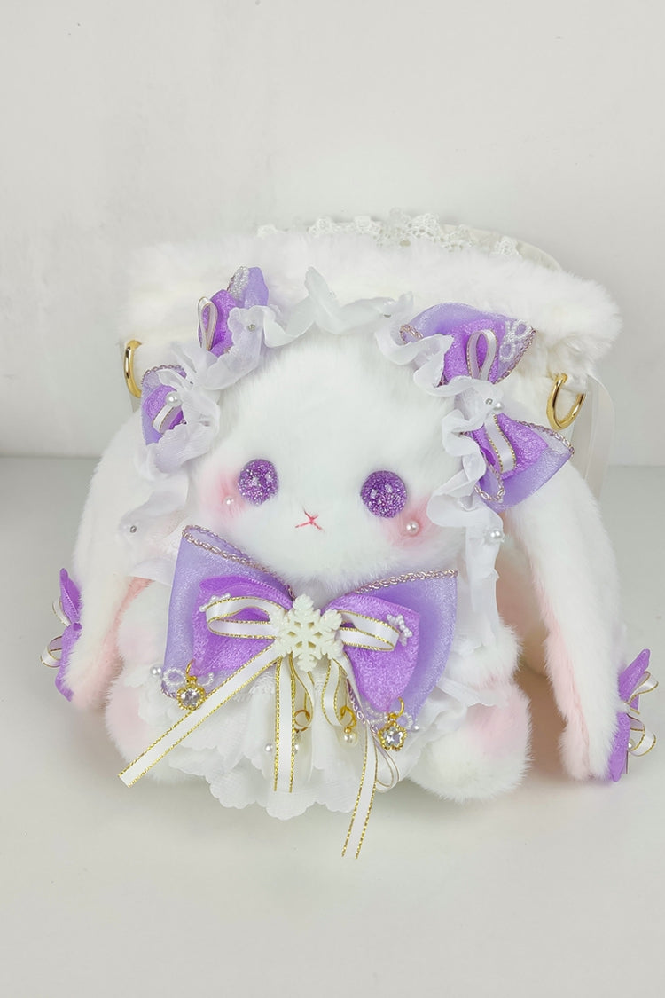 Lolita Shoulder Bag - Drawstring Crossbody, 10 Colors, Sweet Style, Bow Detail - One-Size Purple option