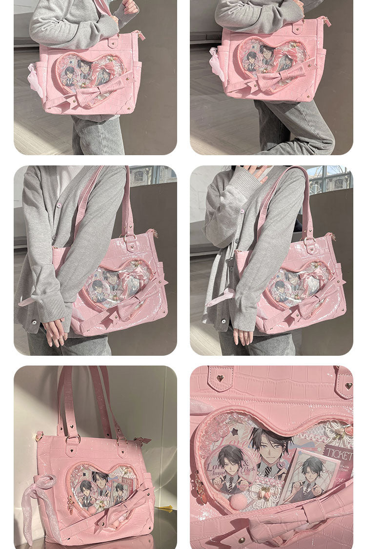 Lolita Shoulder Bag - Floating Amber Transparent Love, 4 Colors, Sweet Style, Bow Detail - additional product view 5