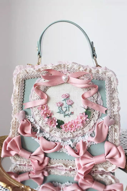 Lolita Shoulder Bag - Four Seasons Floral, 9 Colors, Sweet Style, Bow Detail, Lace Trim - main product image