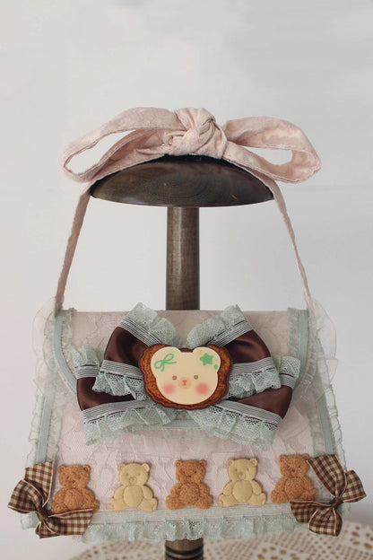 Lolita Shoulder Bag - Mint Chocolate Little Bear, Mint-Chocolate, Sweet Style, Bow Detail - additional product view 2