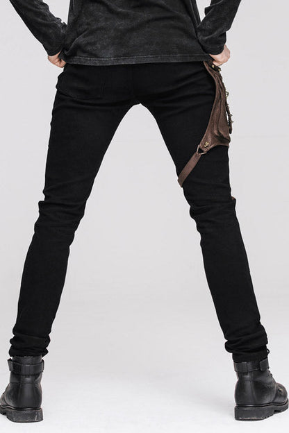 Lolita Shoulder Bag - Party Wear Steam, Black/Brown, Detachable Detail, Men's Style - additional product view 4