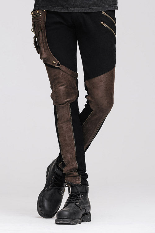 Lolita Shoulder Bag - Party Wear Steam, Black/Brown, Detachable Detail, Men's Style - main product image