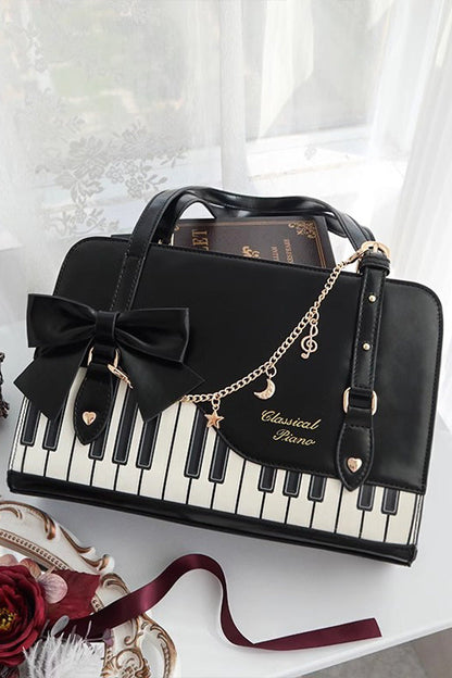 Lolita Shoulder Bag - Piano Waltz, 4 Colors, Sweet Style, Bow Detail - main product image