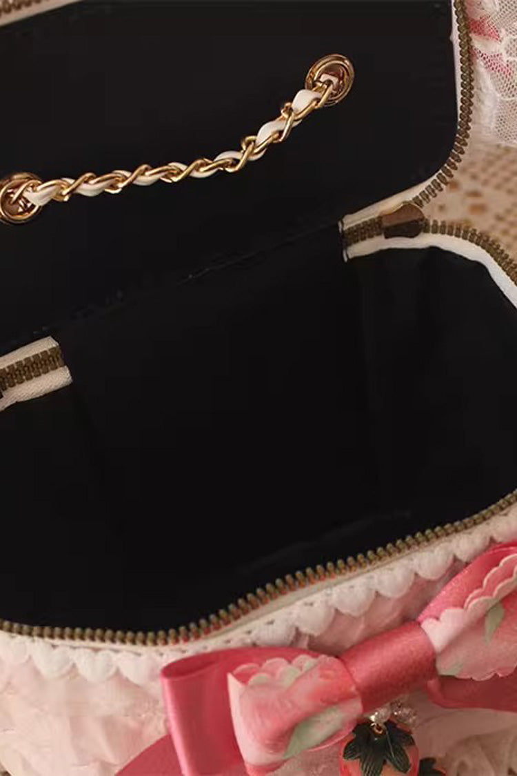 Lolita Shoulder Bag - Strawberry Cake Rose, Pink, Bow Detail, Lace Trim, Sweet Style - additional product view 2