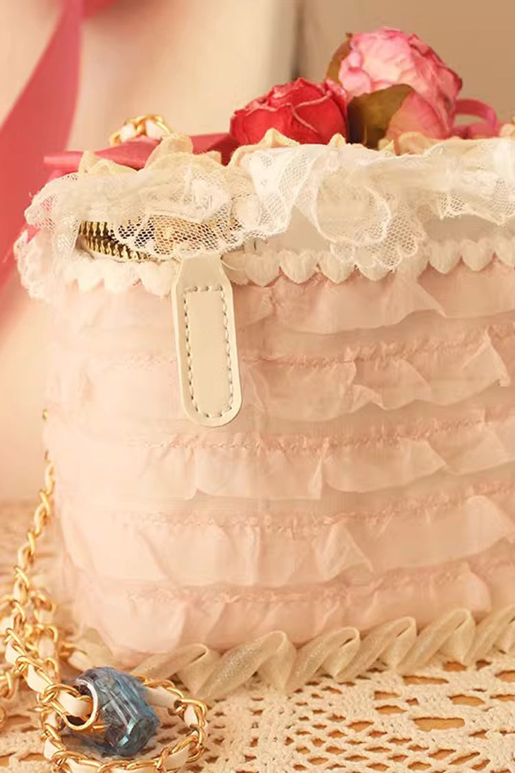 Lolita Shoulder Bag - Strawberry Cake Rose, Pink, Bow Detail, Lace Trim, Sweet Style - additional product view 3