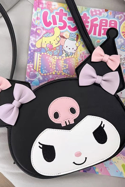Lolita Shoulder Bag - White/black/pink Kulomi Print, 3 Colors, Sweet Style, Bow Detail - additional product view 2