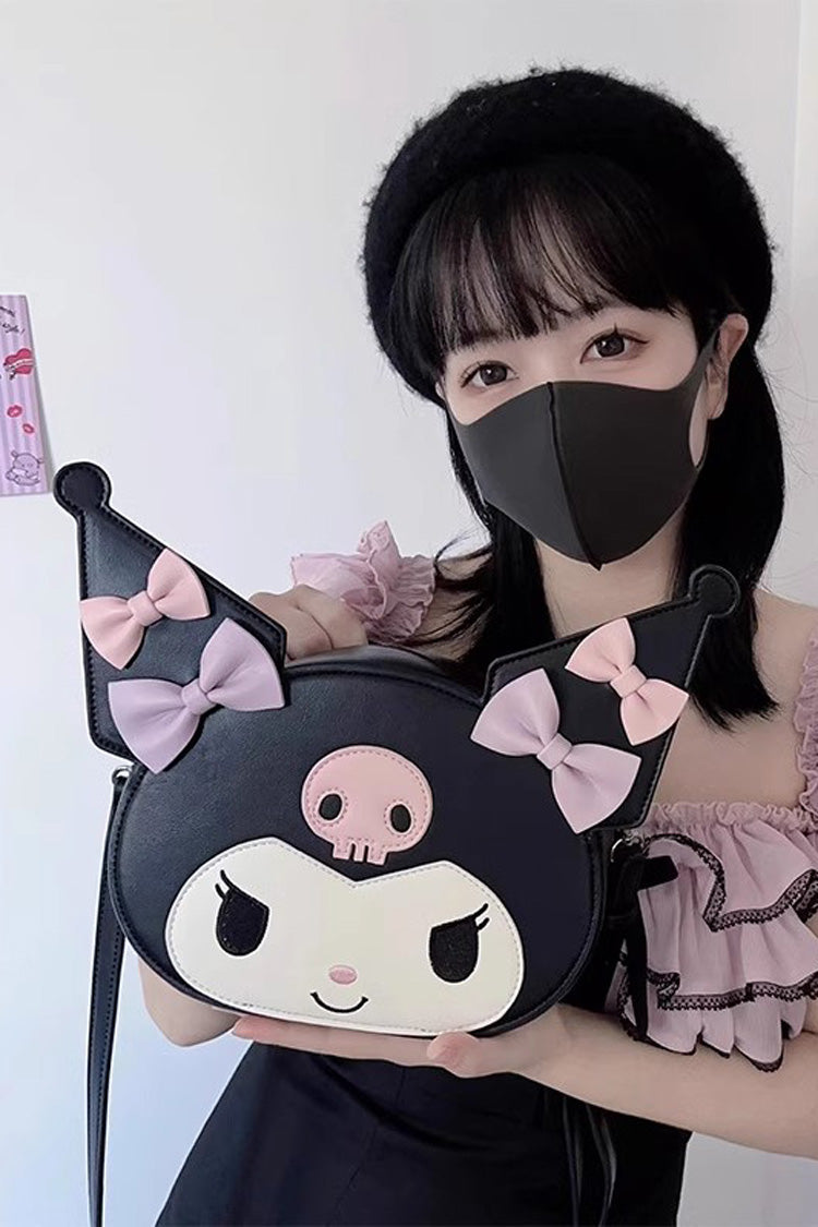 Lolita Shoulder Bag - White/black/pink Kulomi Print, 3 Colors, Sweet Style, Bow Detail - main product image