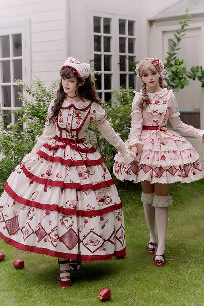 Lolita Skirt - Apple Orchard, Pink, Short Length, Ruffled, Printed - additional product view 4