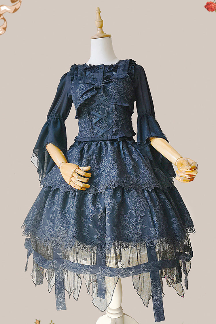 Lolita Skirt - Apprentice Witch, Black, Ruffled, Layered, Gothic Style - additional product view 9