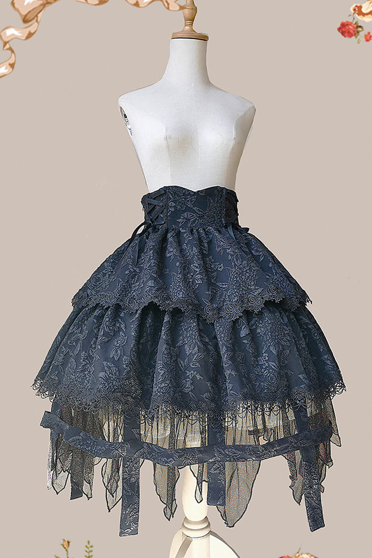 Lolita Skirt - Apprentice Witch, Black, Ruffled, Layered, Gothic Style - additional product view 13