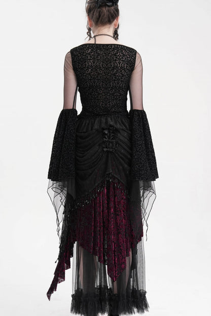 Lolita Skirt - Black/purple Tassels Mesh, 2 Colors, Long Length, Women's Style - additional product view 5
