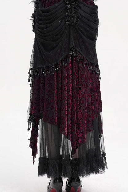 Lolita Skirt - Black/purple Tassels Mesh, 2 Colors, Long Length, Women's Style - additional product view 10
