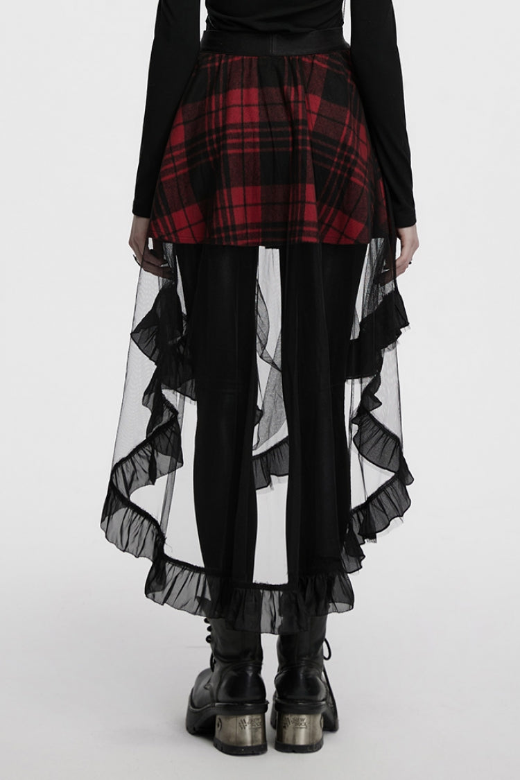 Lolita Skirt - Black/red, 2 Colors, Plaid, Women's Style, Gothic Style - additional product view 3