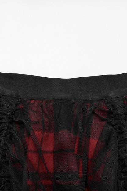 Lolita Skirt - Black/red, 2 Colors, Plaid, Women's Style, Gothic Style - additional product view 5