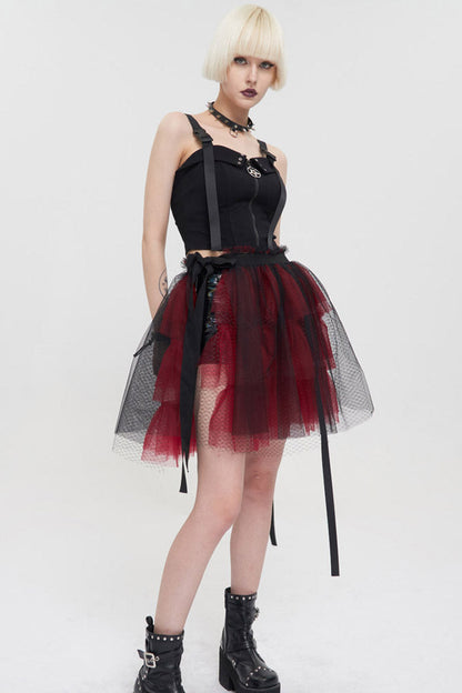 Lolita Skirt - Black/red, 2 Colors, Short Length, Women's Style, Punk Style - additional product view 6