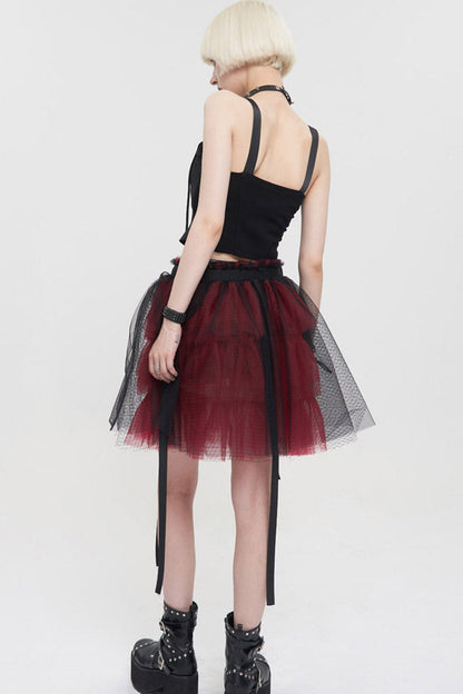 Lolita Skirt - Black/red, 2 Colors, Short Length, Women's Style, Punk Style - additional product view 8