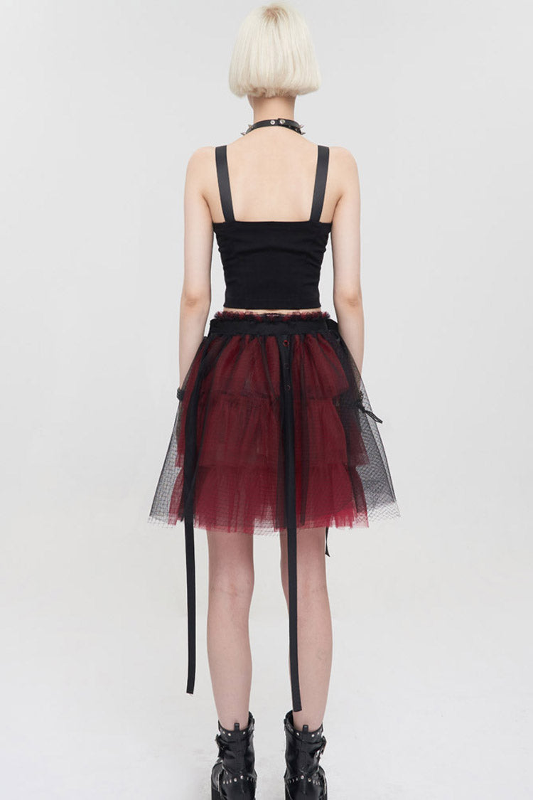Lolita Skirt - Black/red, 2 Colors, Short Length, Women's Style, Punk Style - additional product view 9