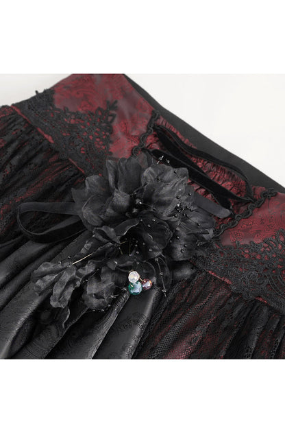 Lolita Skirt - Black/red, 2 Colors, Women's Style, Lace Trim, Ruffled - additional product view 7