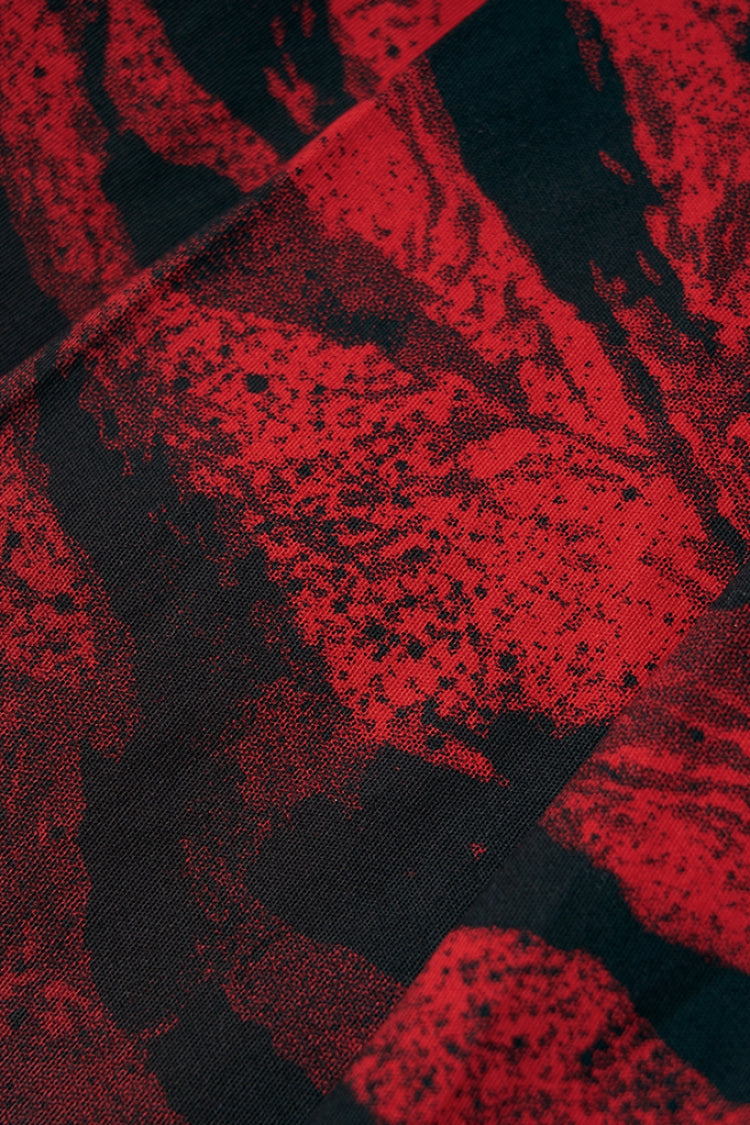 Lolita Skirt - Black/red Abstract Print Metal, 2 Colors, Buckle Detail, Women's Style - additional product view 7