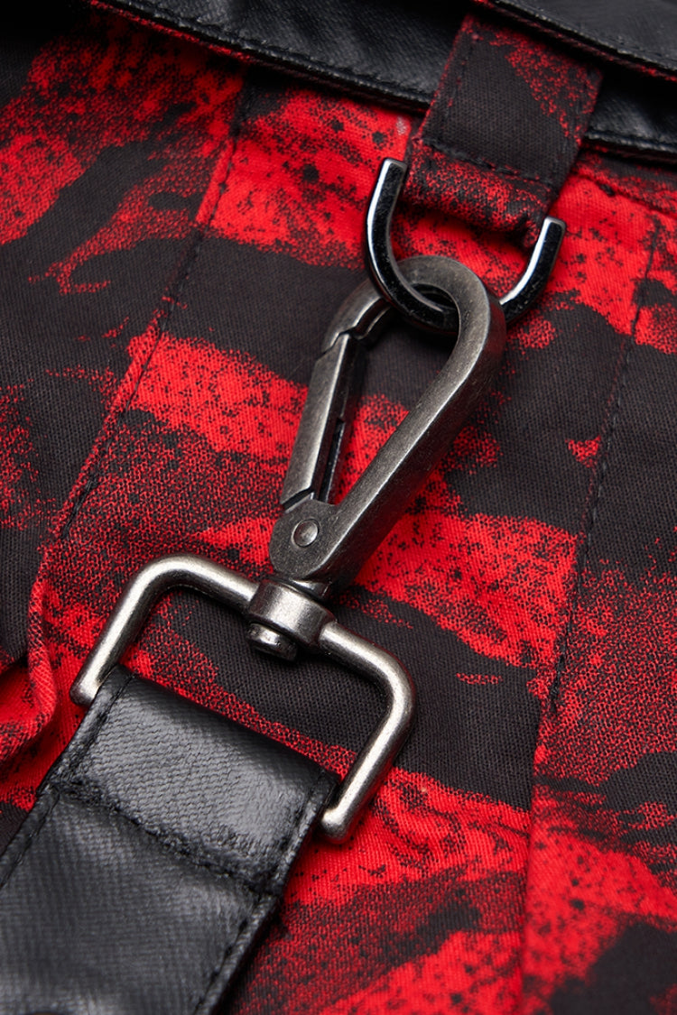 Lolita Skirt - Black/red Abstract Print Metal, 2 Colors, Buckle Detail, Women's Style - additional product view 8