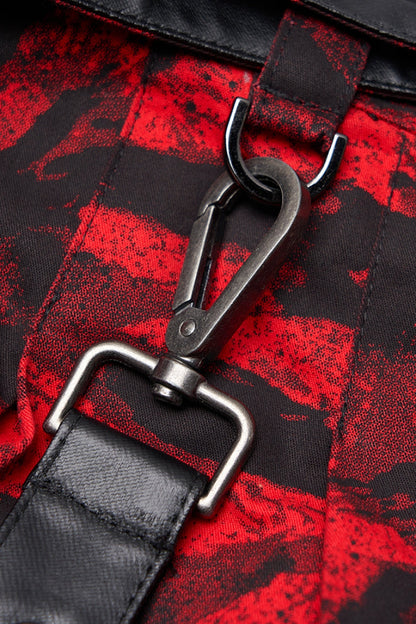 Lolita Skirt - Black/red Abstract Print Metal, 2 Colors, Buckle Detail, Women's Style - additional product view 8