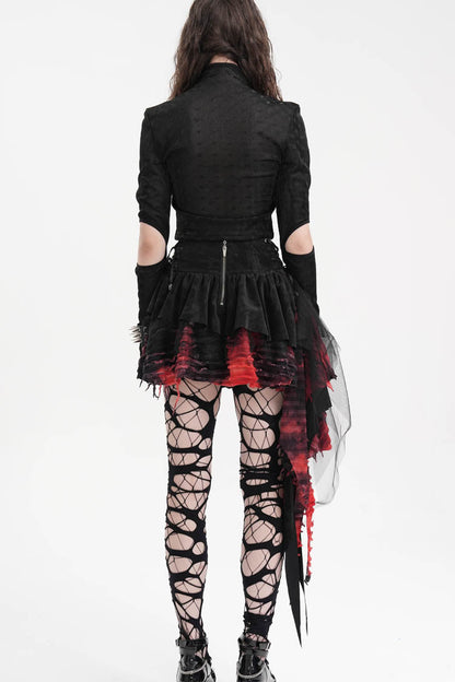 Lolita Skirt - Black/red Stitching Irregular, 2 Colors, Women's Style, Gothic Style - additional product view 5