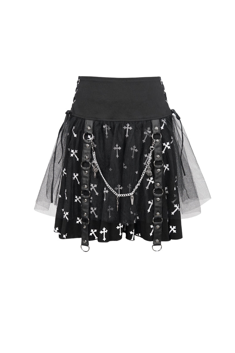 Lolita Skirt - Black/white Knitted Fabric, 2 Colors, Detachable Detail, Women's Style - additional product view 5